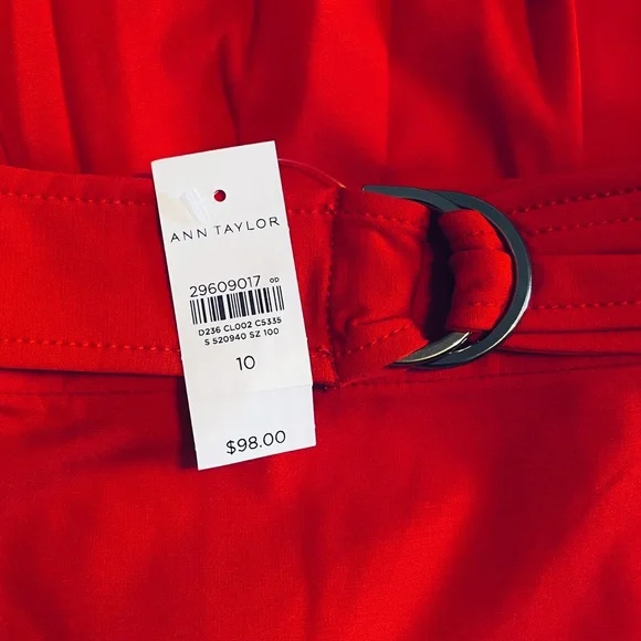 Handkerchief Skirt, Belted, Red, Ann Taylor size 10 - Picture 3 of 9